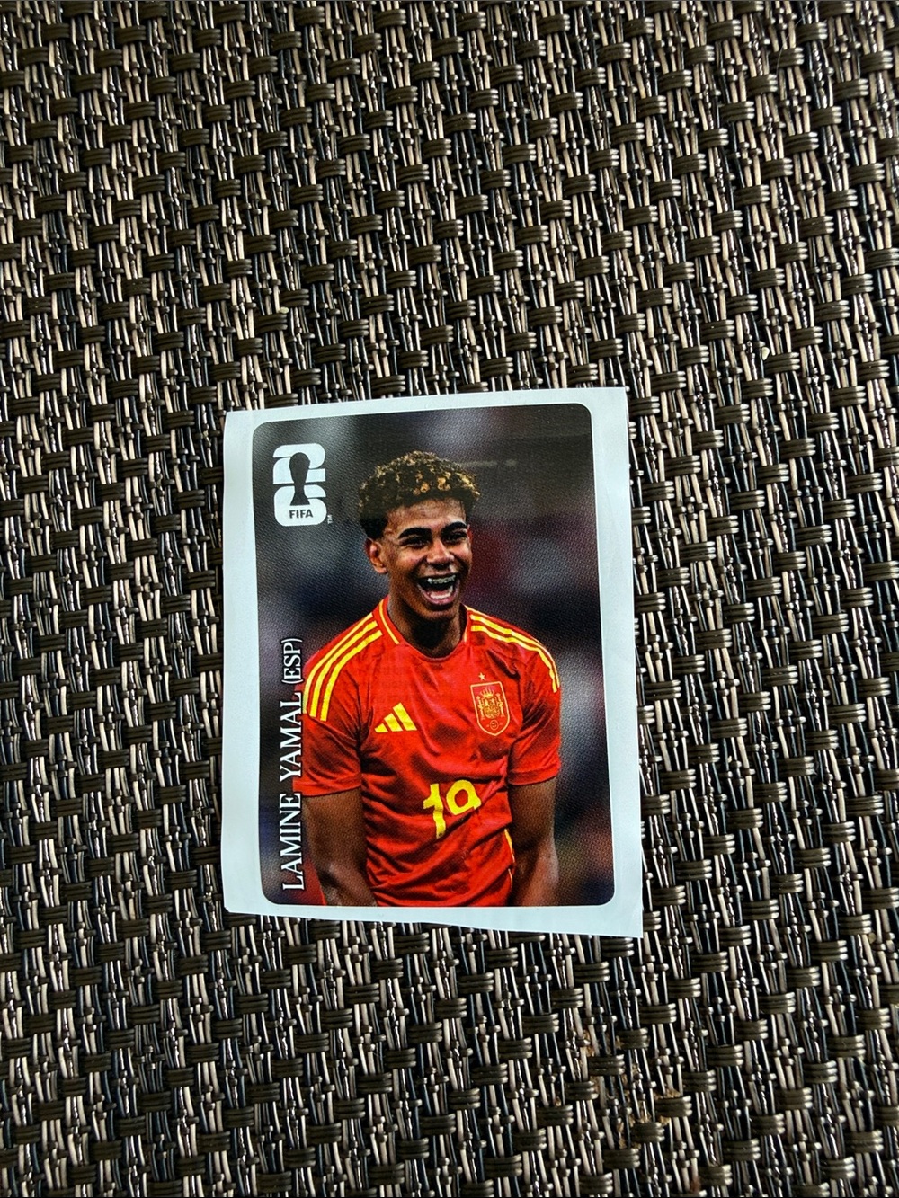 Spain Red Soccer Sticker Card- Lamine Yamal (coke sticker)